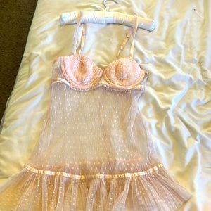 Medium pink see through nightie never been worn